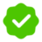 Green circle icon with white checkmark symbol indicating success or completion
